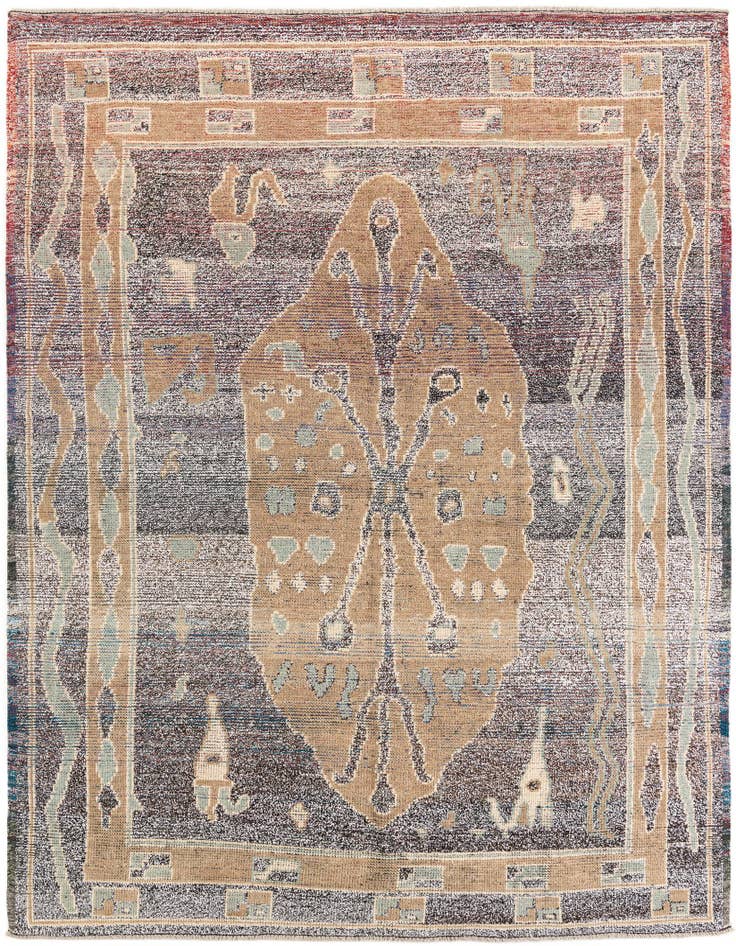 Detail image of 8' x 10' Hand Knotted Moroccan Wool Rug