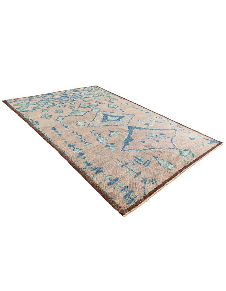 Detail image of 6' 4 x 9' 2  Hand Knotted Moroccan Wool Rug