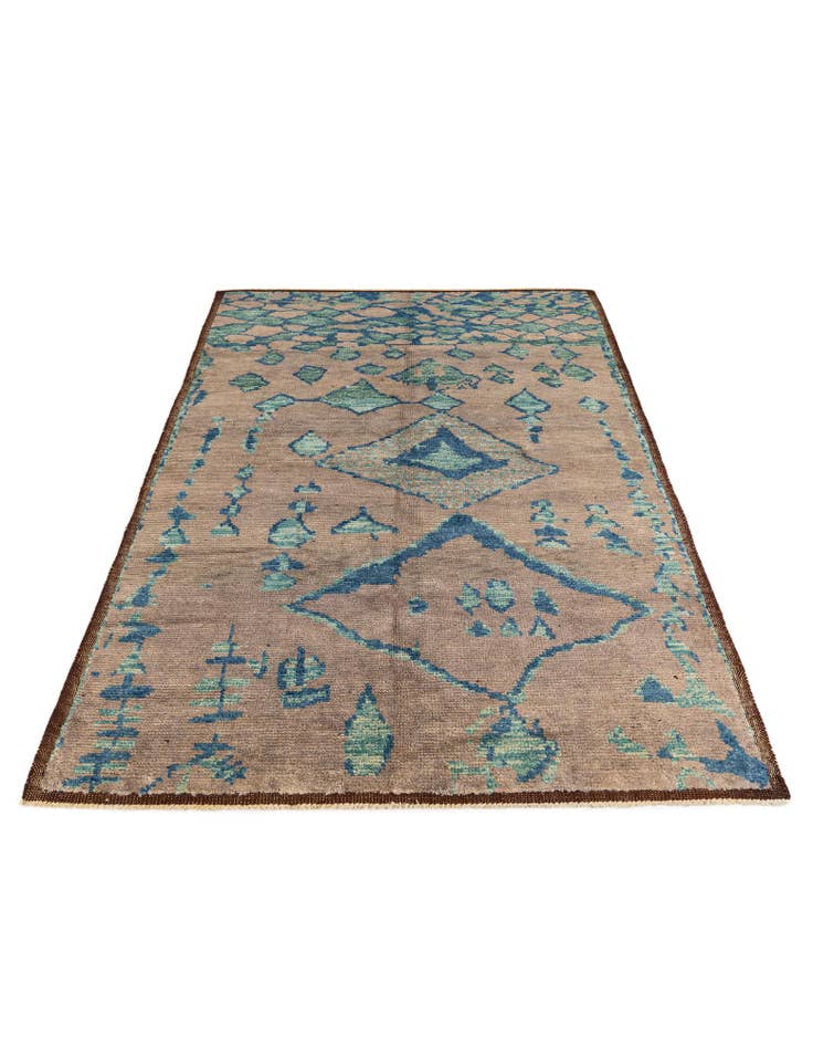 Detail image of 6' 4 x 9' 2  Hand Knotted Moroccan Wool Rug