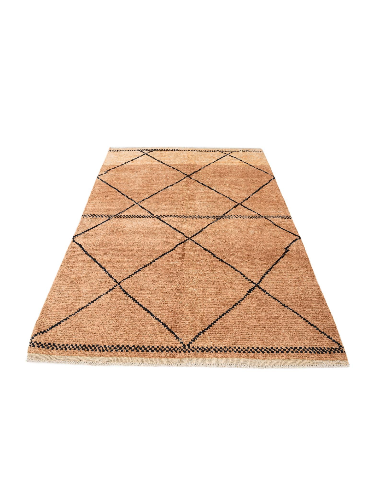 5' 3 x 7' 4 Hand Knotted Moroccan Wool Rug