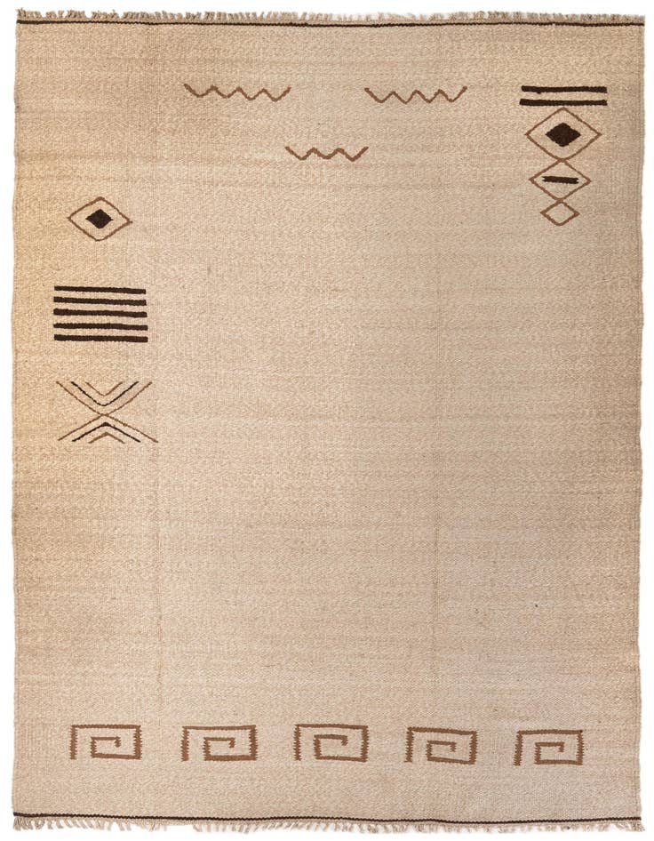 Detail image of 6' 6 x 9' 10 Hand Knotted Moroccan Wool Rug