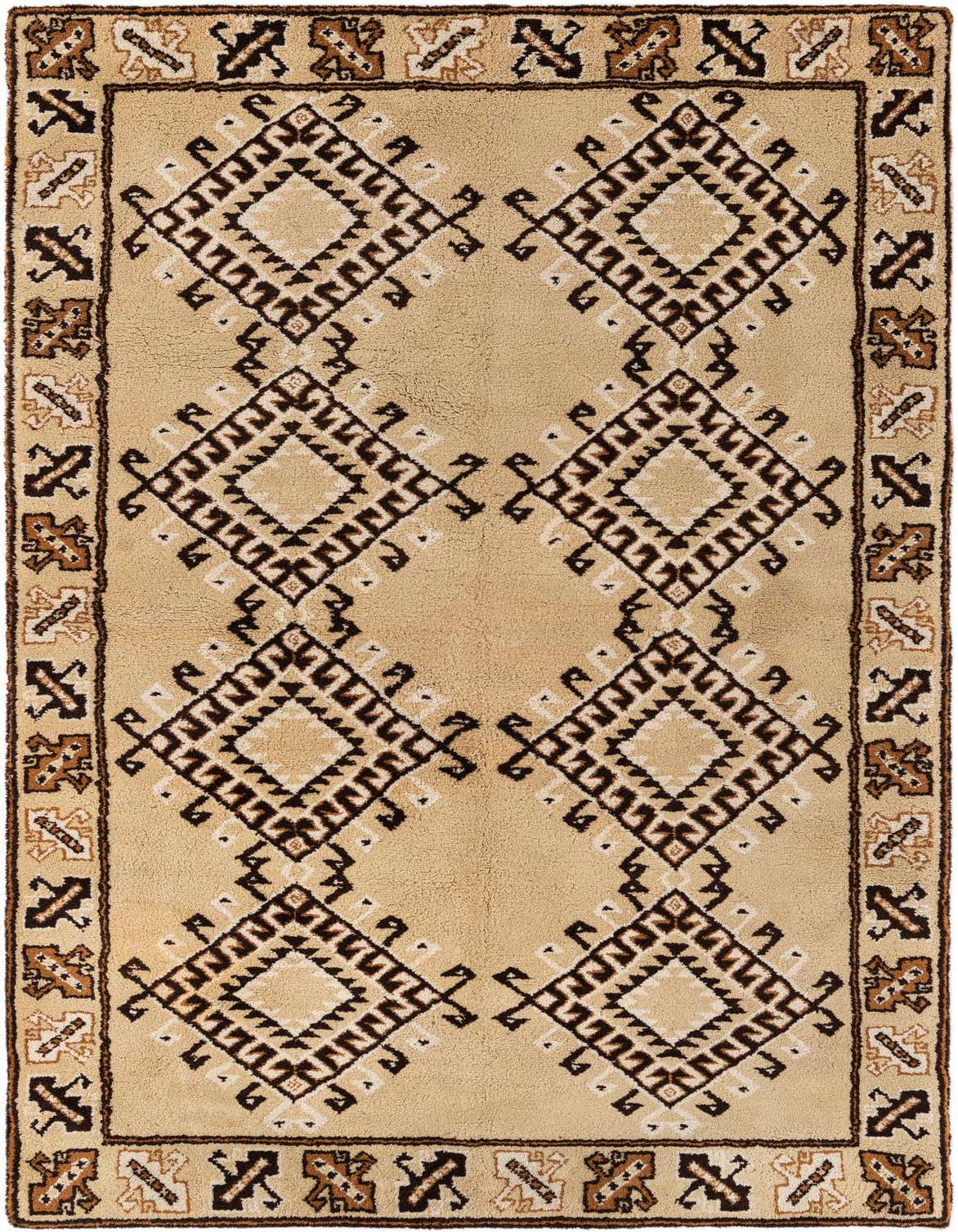 5' 1 x 8' 10 Hand Knotted Moroccan Wool Rug