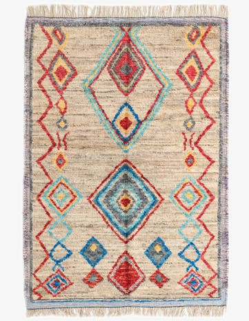 5' 3 x 7' 5 Hand Knotted Moroccan Wool Rug