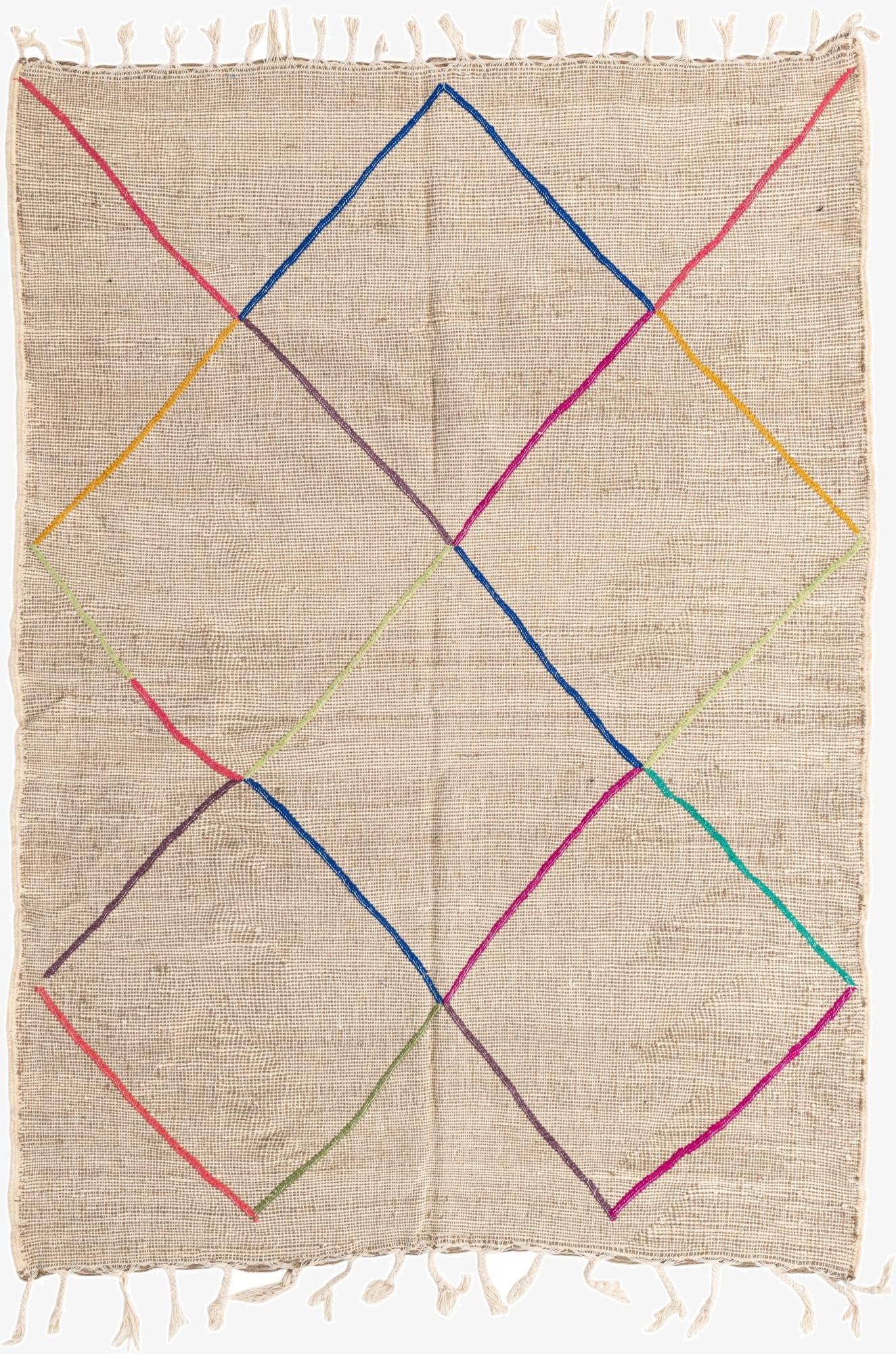 6' 7 x 9'  Hand Knotted Moroccan Wool Rug