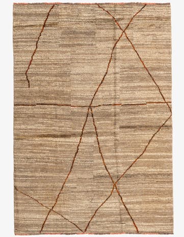 5' 9 x 8' 3 Hand Knotted Moroccan Wool Rug