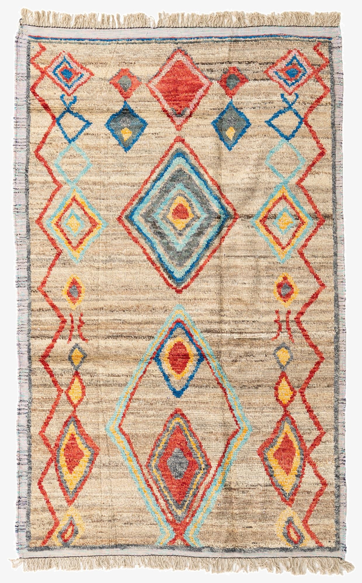 6' x 9' 5  Hand Knotted Moroccan Wool Rug