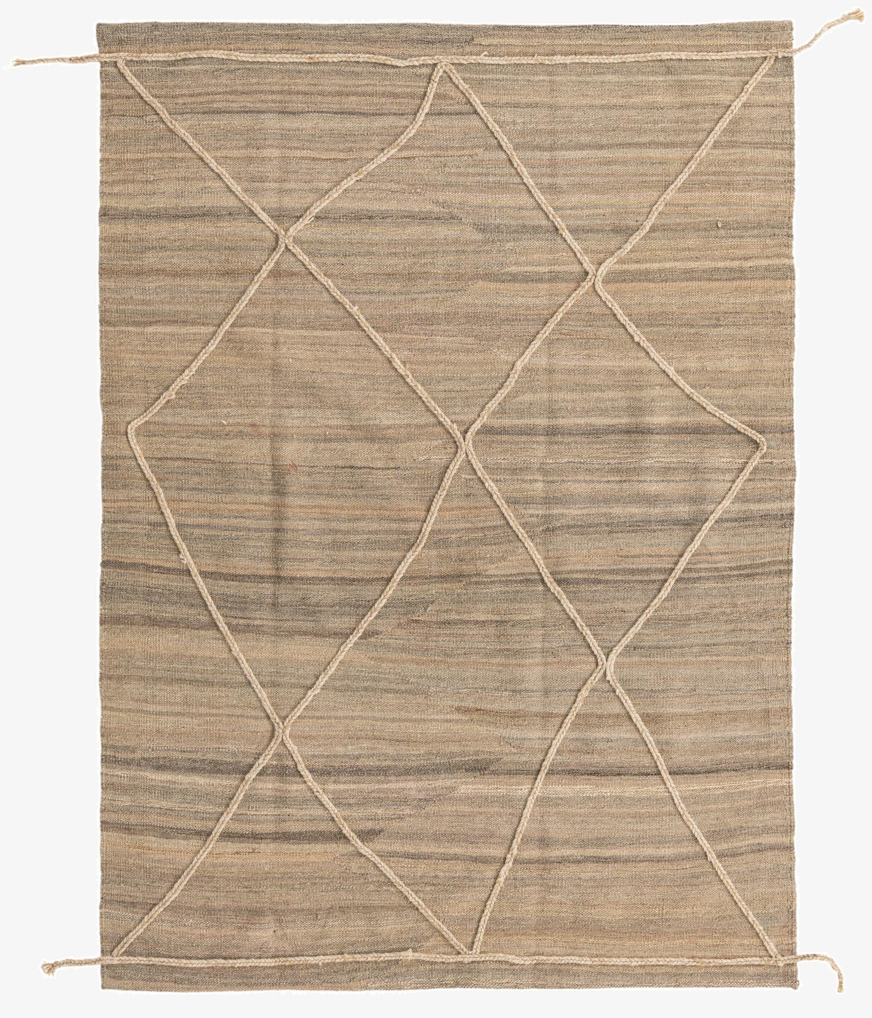 4' 5 x 6'  Hand Knotted Moroccan Wool Rug