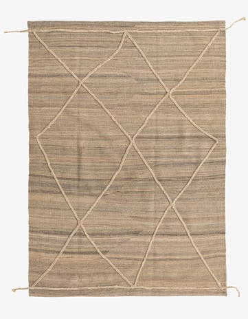 4' 5 x 6' Hand Knotted Moroccan Wool Rug