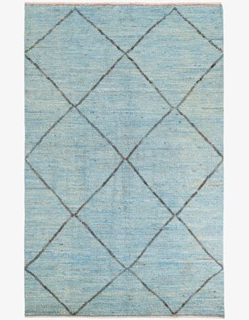 5' 10 x 9' 2 Hand Knotted Moroccan Wool Rug