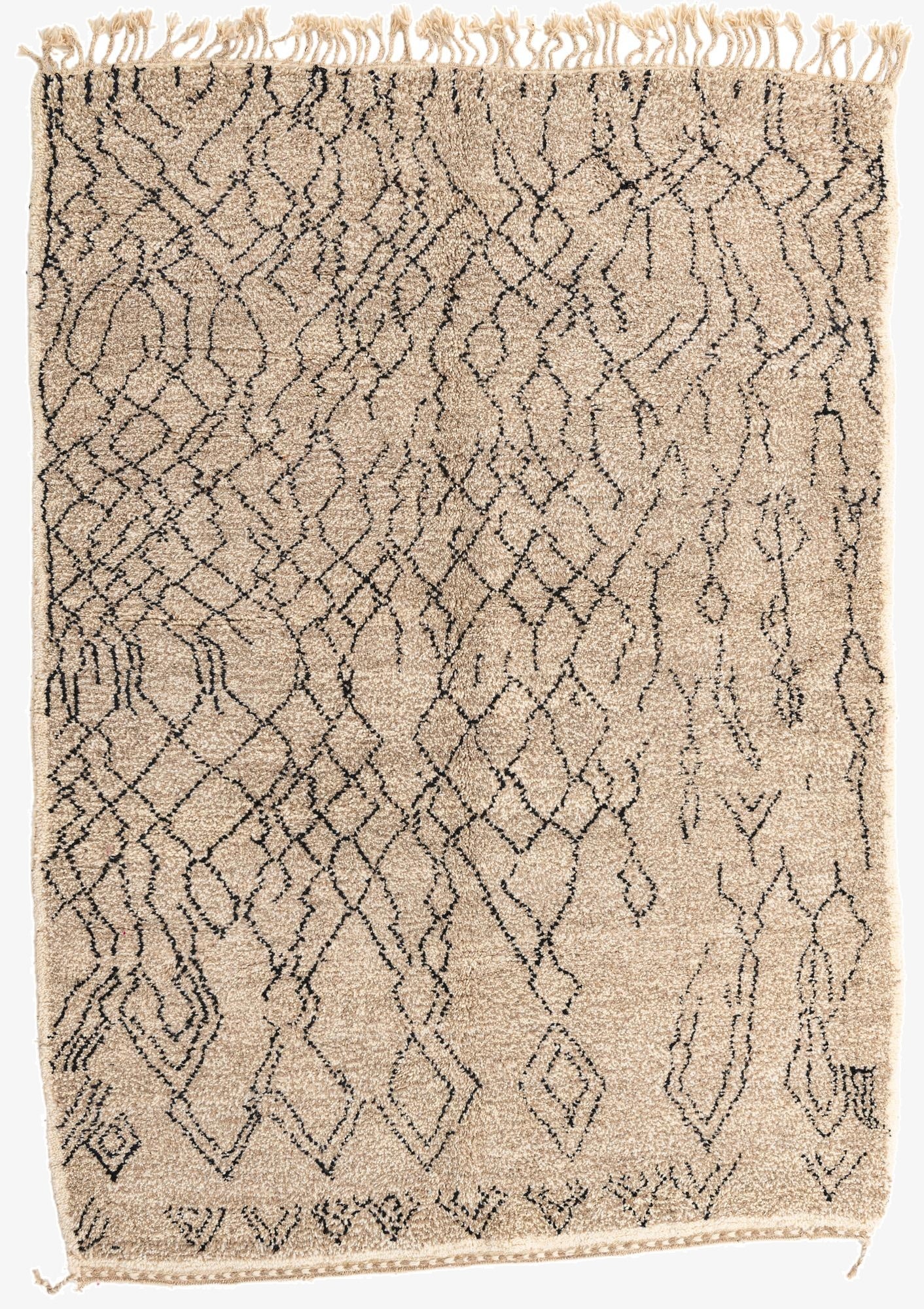 7' x 9' 7  Hand Knotted Moroccan Wool Rug