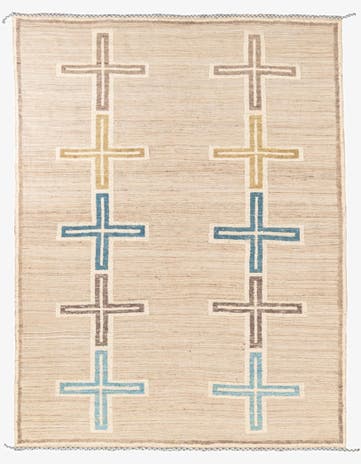 8' x 10' 5 Hand Knotted Moroccan Wool Rug