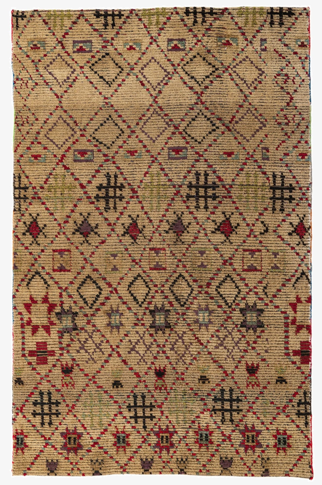 6' 2 x 9' 7  Hand Knotted Moroccan Wool Rug