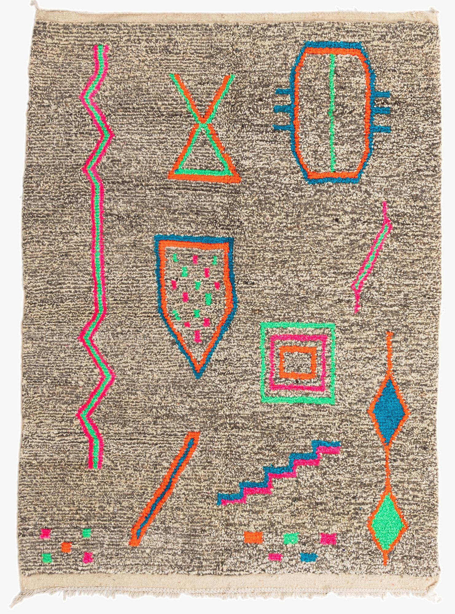 5' x 6' 10  Hand Knotted Moroccan Wool Rug