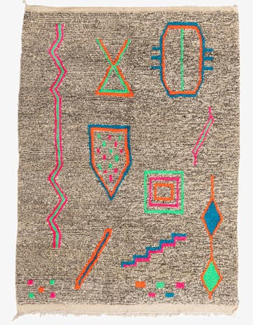 5' x 6' 10 Hand Knotted Moroccan Wool Rug