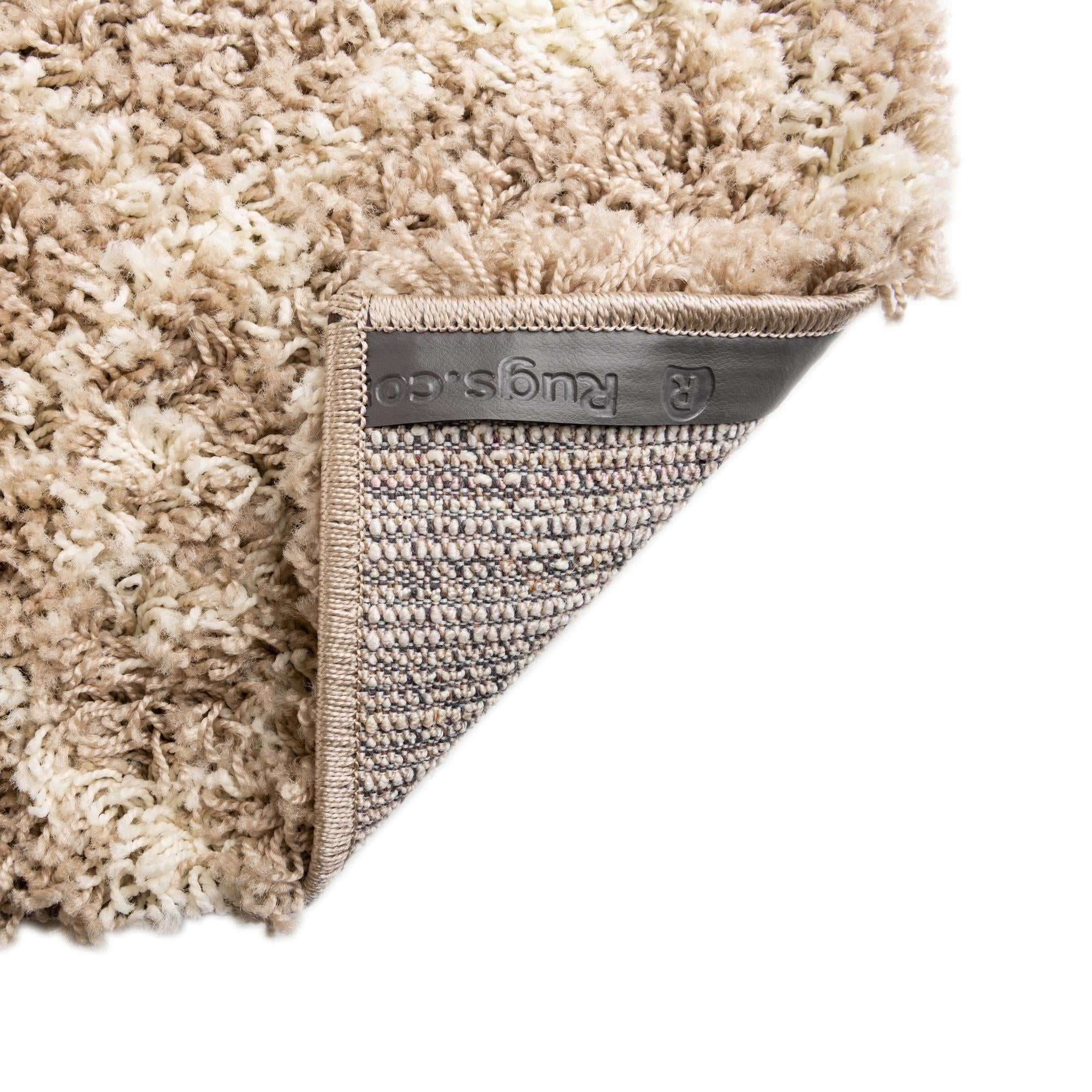 Custom Light Brown Moroccan Trellis Shag Rug