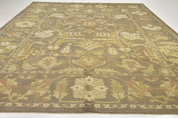 Detail image of 11' 2 x 15' 7 Hand Knotted Oushak Wool Rug