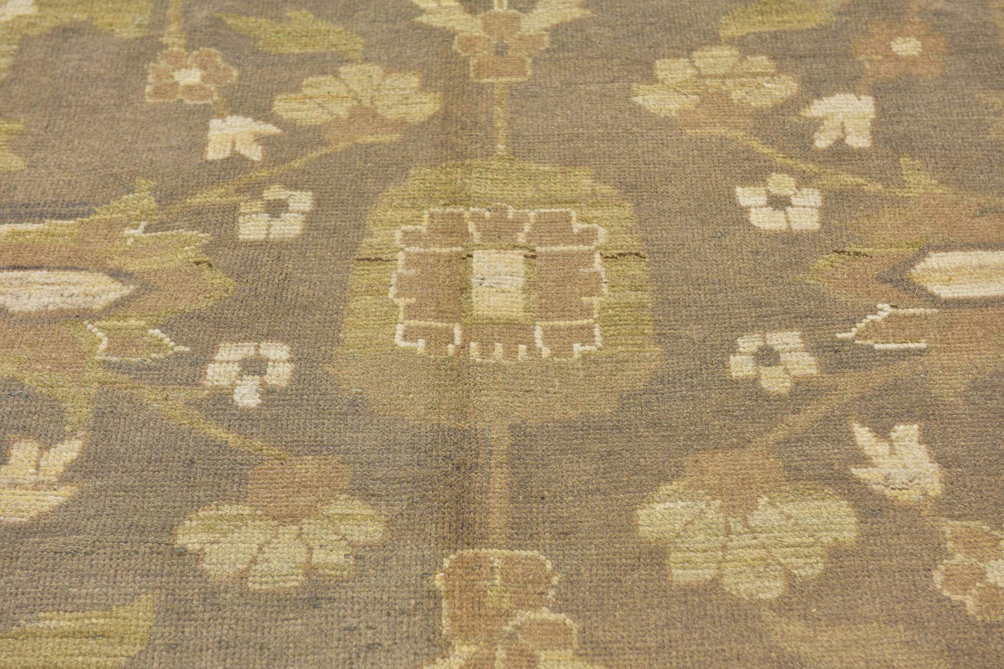 11' 2 x 15' 7 Hand Knotted Oushak Wool Rug