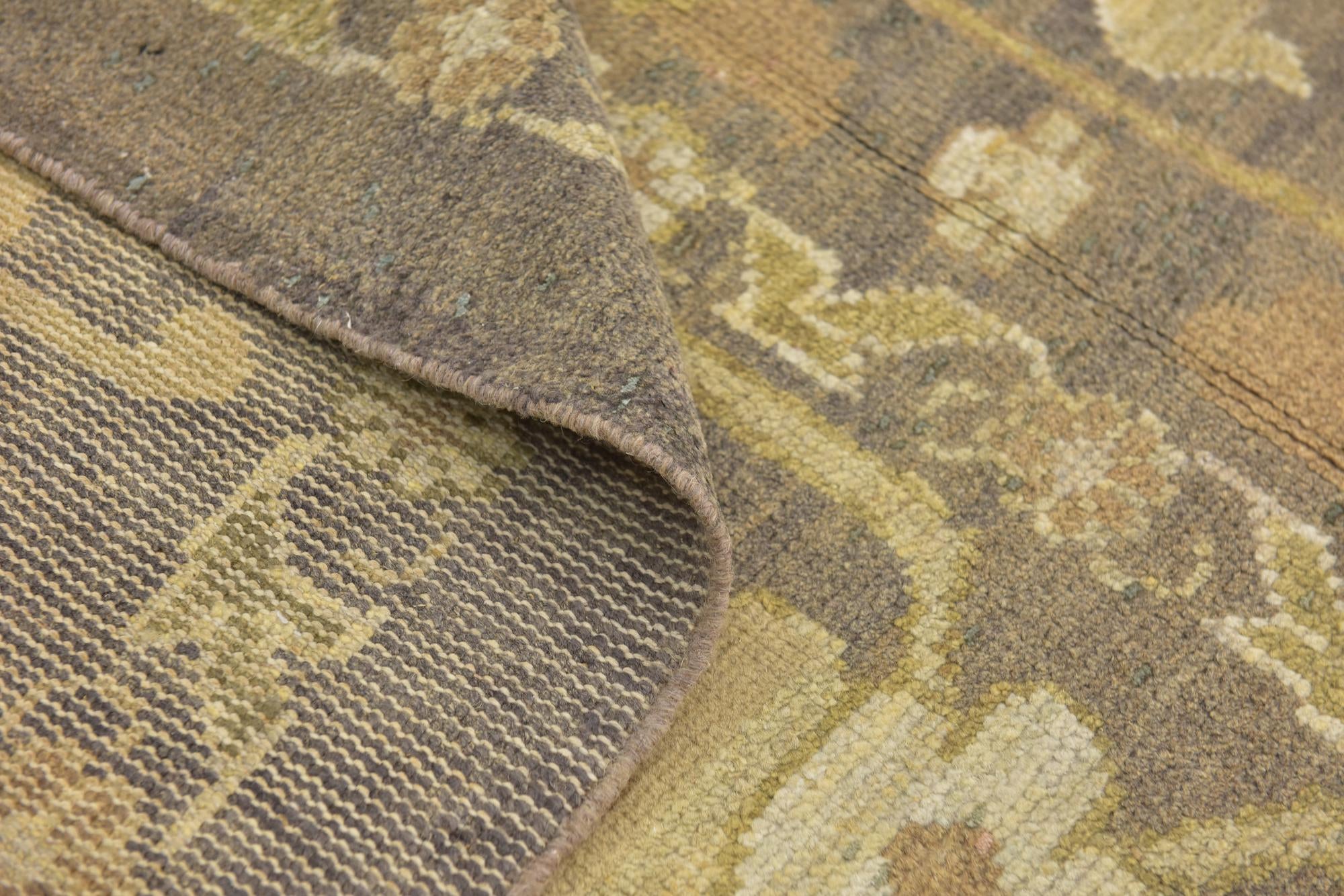 11' 2 x 15' 7 Hand Knotted Oushak Wool Rug