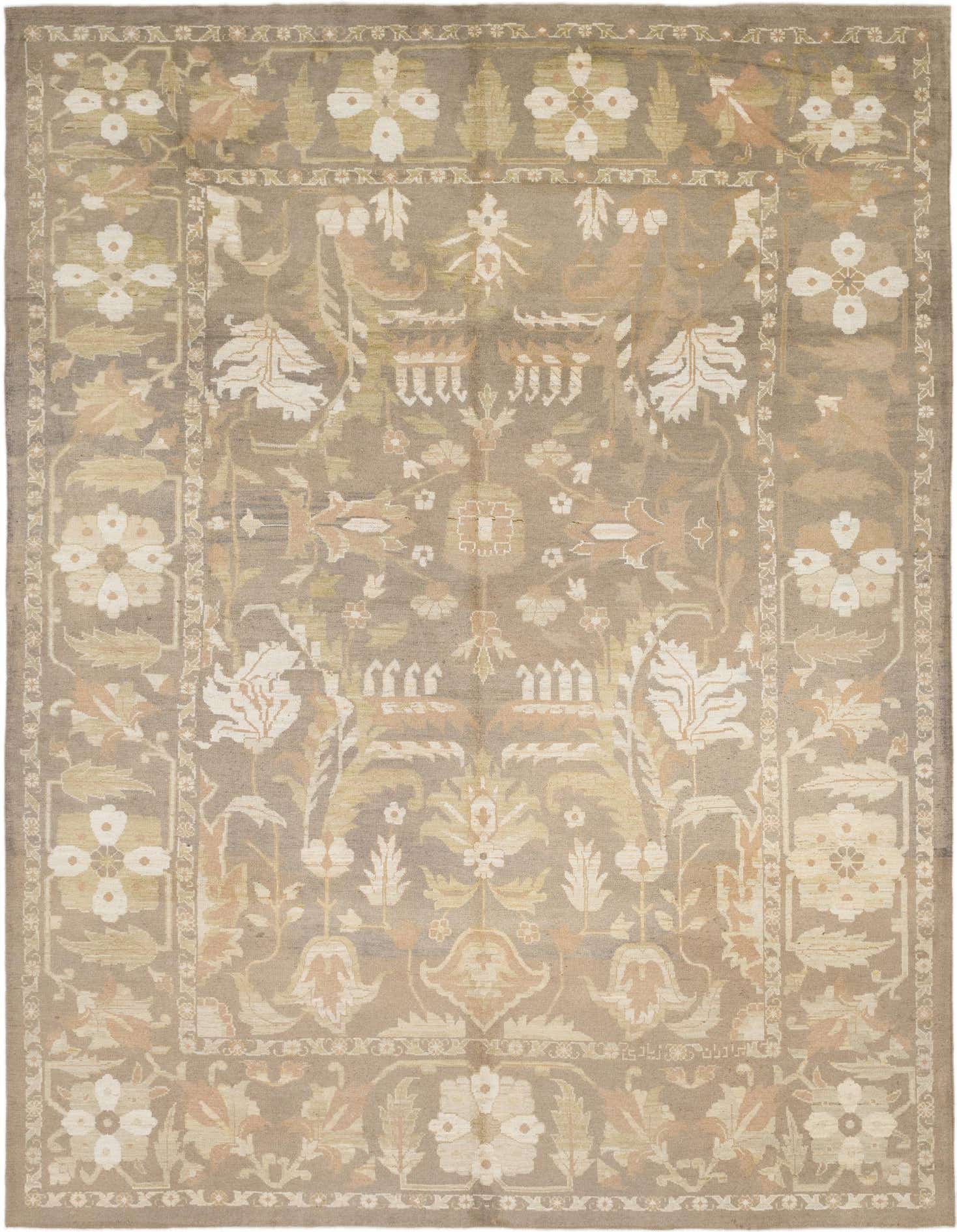 11' 2 x 15' 7 Hand Knotted Oushak Wool Rug