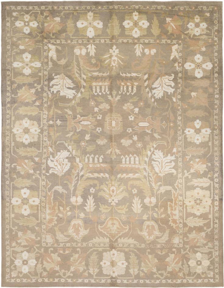 Detail image of 11' 2 x 15' 7 Hand Knotted Oushak Wool Rug