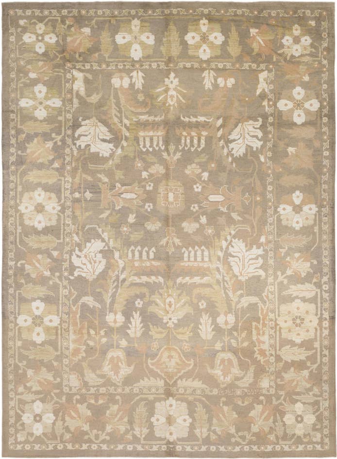 Detail image of 11' 2 x 15' 7 Hand Knotted Oushak Wool Rug