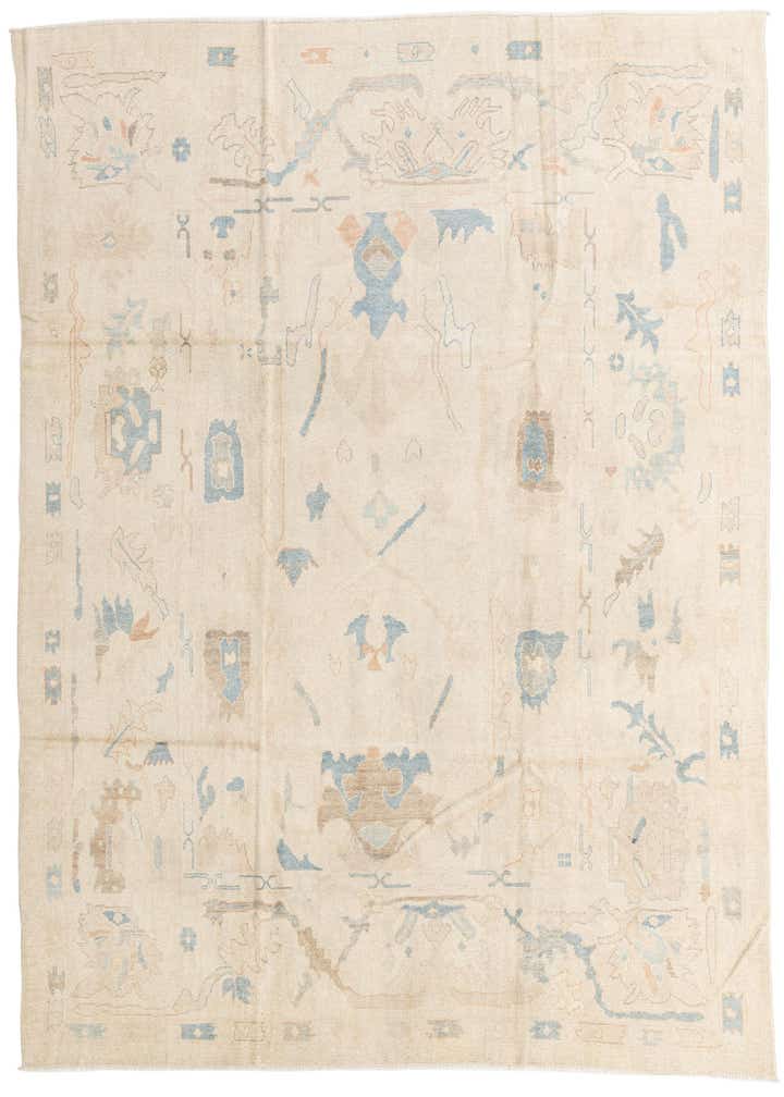 9' x 11' 9 Hand Knotted Oushak Wool Rug