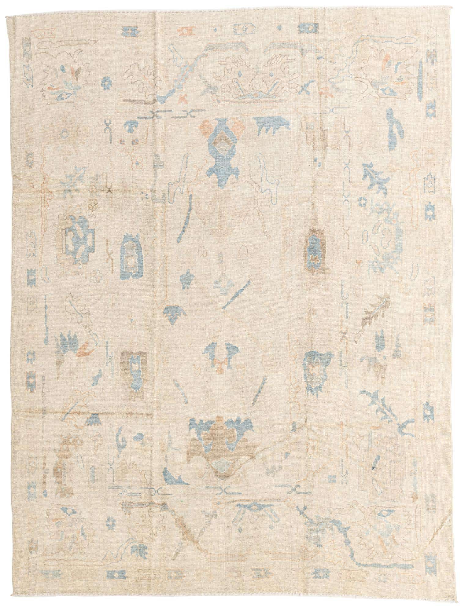 9' x 11' 9 Hand Knotted Oushak Wool Rug
