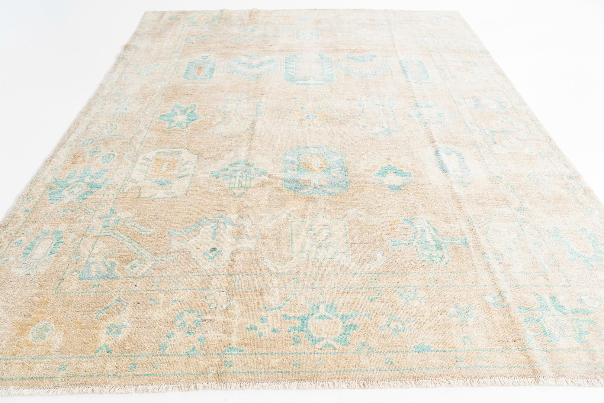 8' 3 x 10' 4 Hand Knotted Oushak Wool Rug