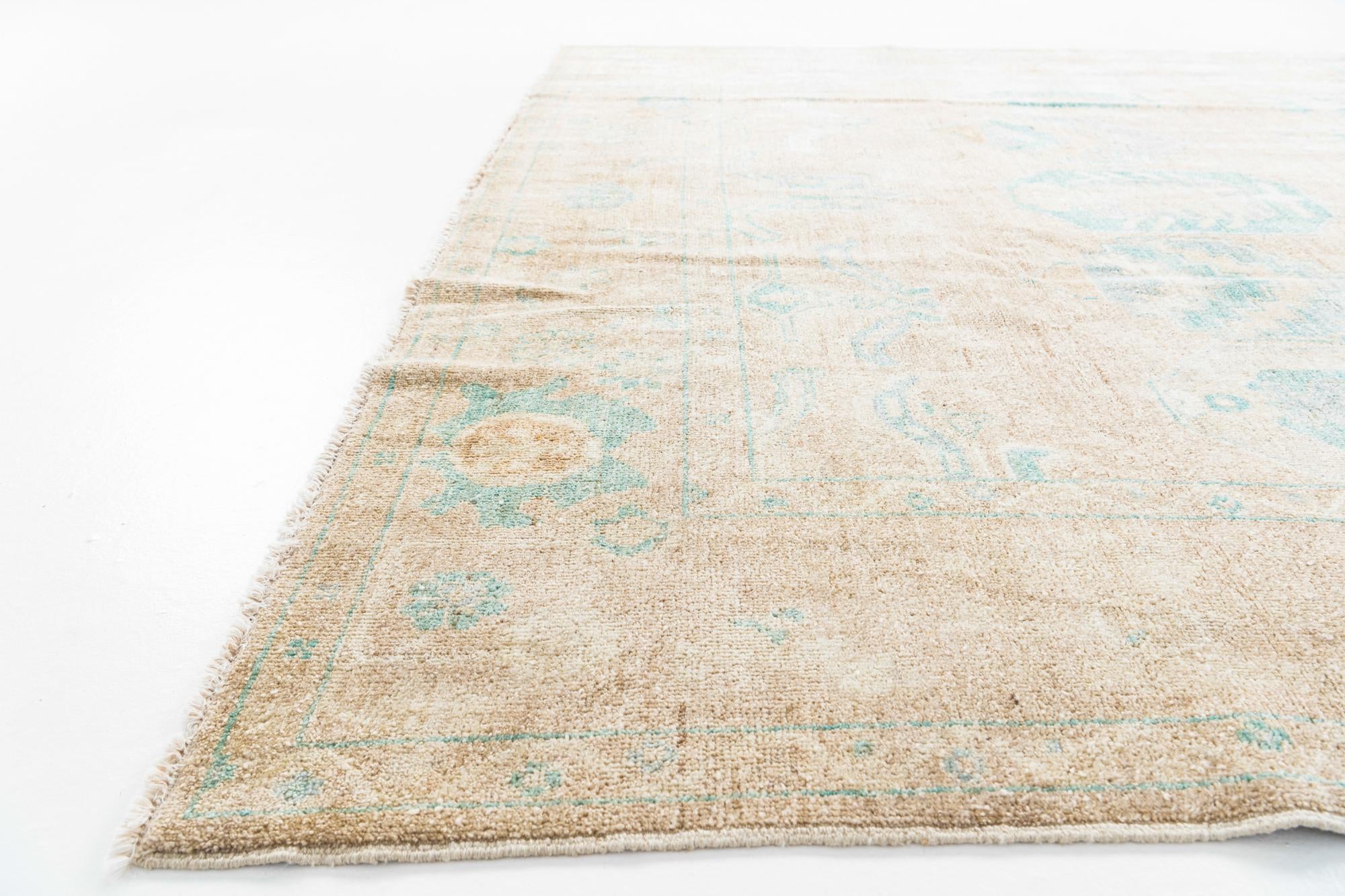 8' 3 x 10' 4 Hand Knotted Oushak Wool Rug