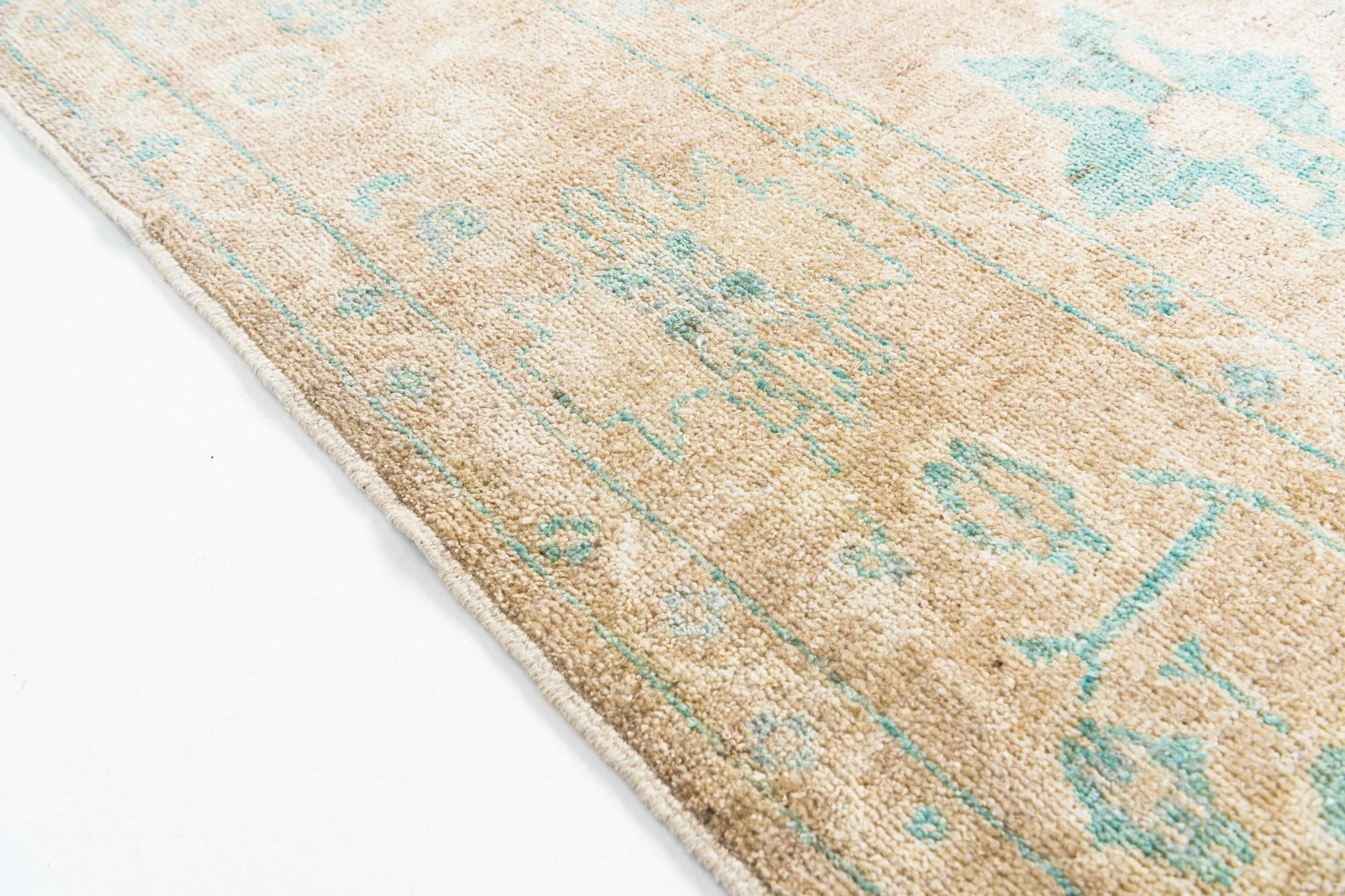 8' 3 x 10' 4 Hand Knotted Oushak Wool Rug