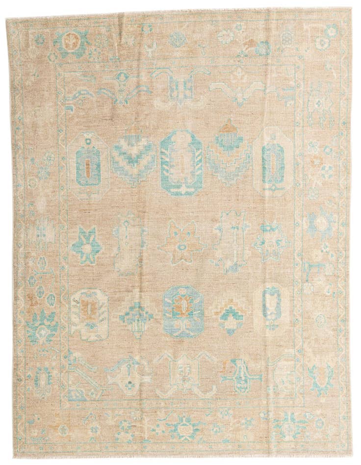 Detail image of 8' 3 x 10' 4 Hand Knotted Oushak Wool Rug