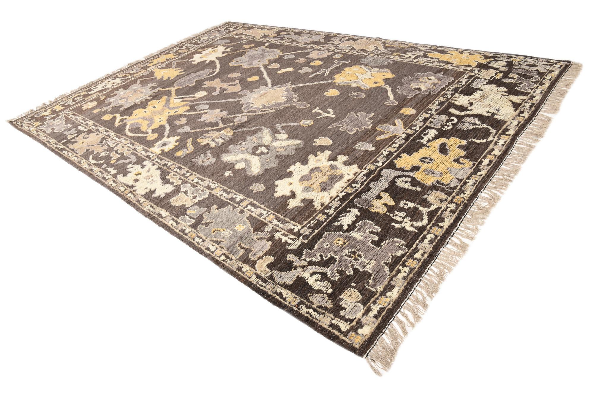 10' x 14' Hand Knotted Oushak Wool Rug