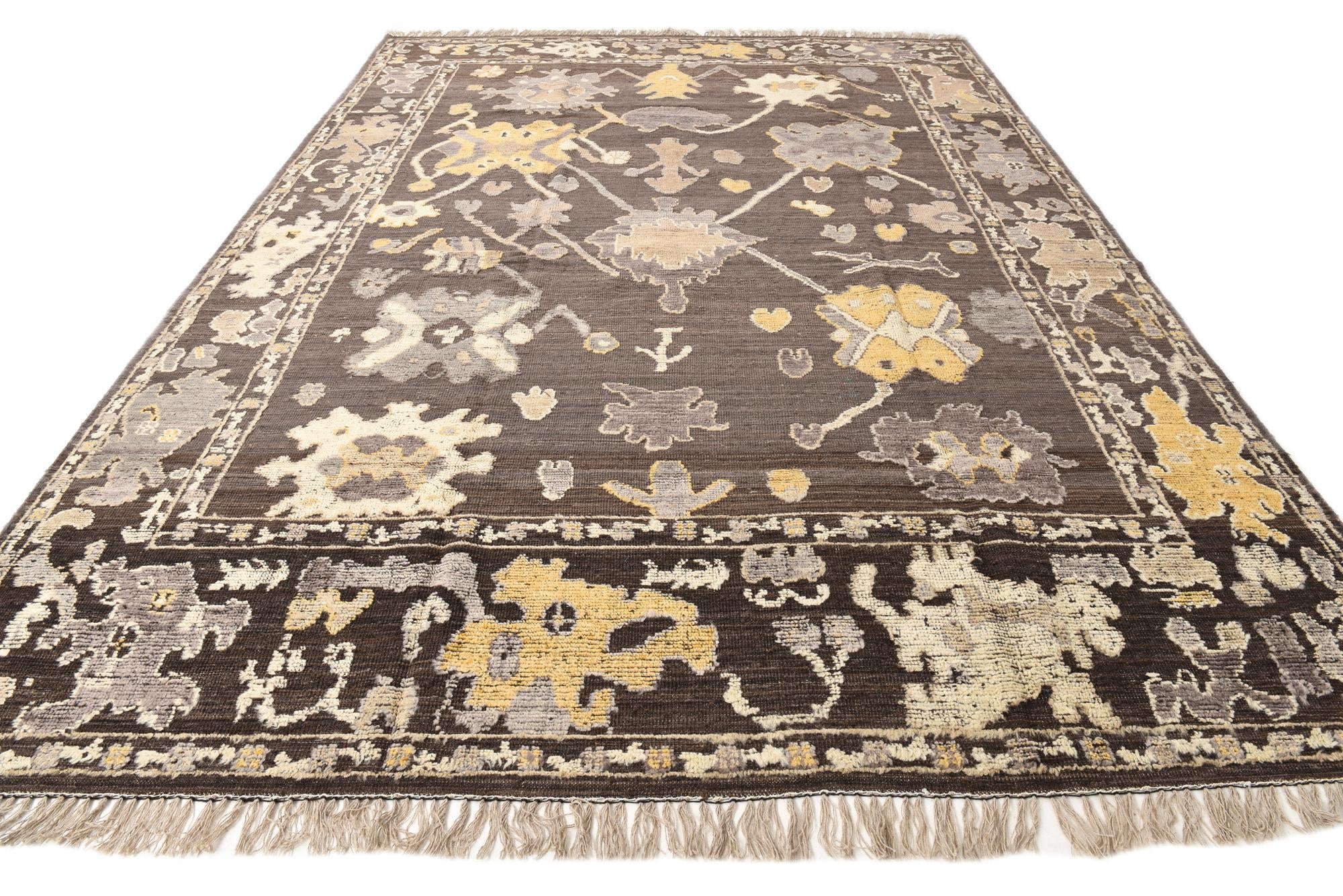 10' x 14' Hand Knotted Oushak Wool Rug