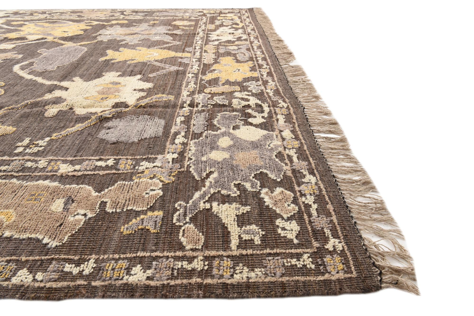 10' x 14' Hand Knotted Oushak Wool Rug