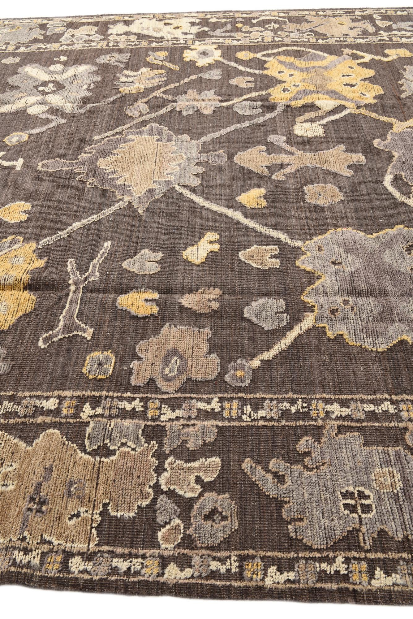 10' x 14' Hand Knotted Oushak Wool Rug