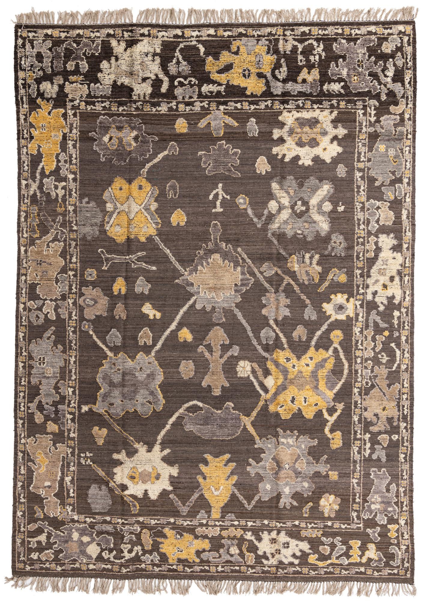 10' x 14' Hand Knotted Oushak Wool Rug