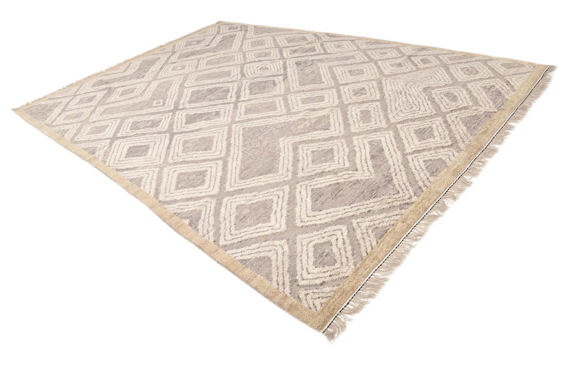 10' 2 x 14' 7 Hand Knotted Oushak Wool Rug