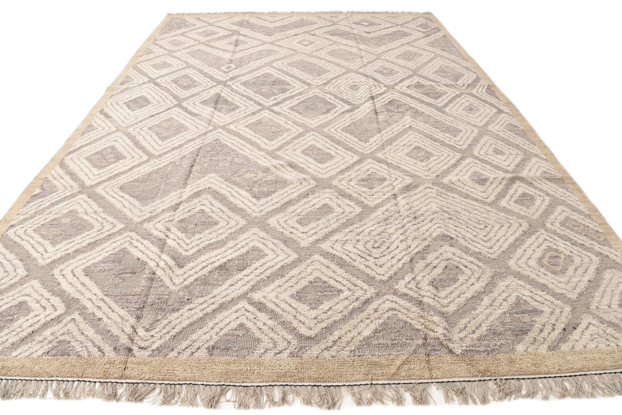 10' 2 x 14' 7 Hand Knotted Oushak Wool Rug