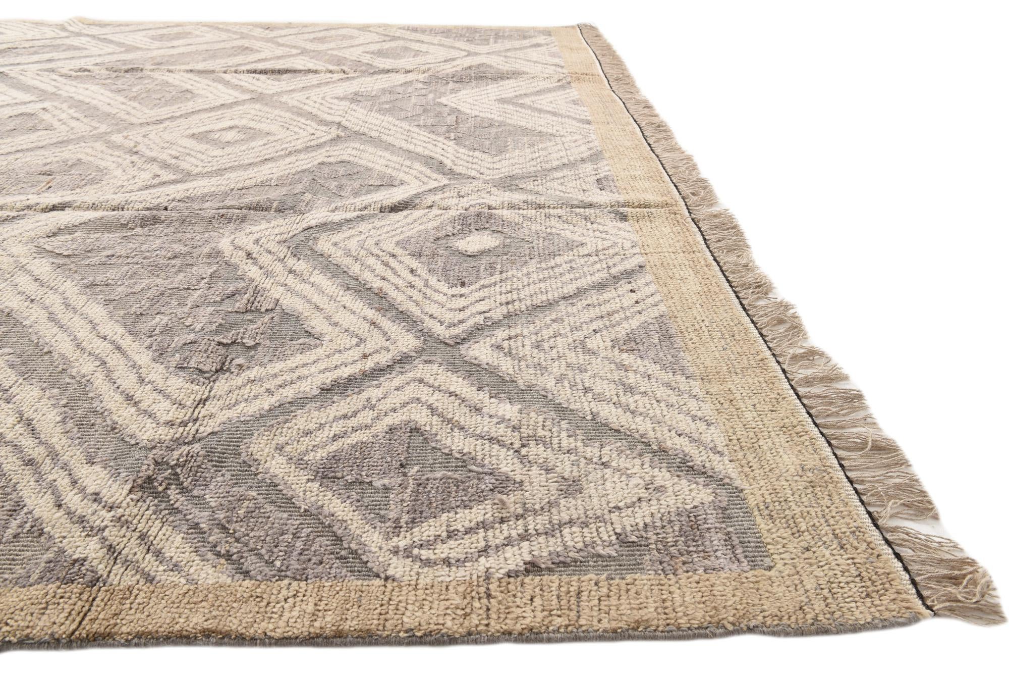 10' 2 x 14' 7 Hand Knotted Oushak Wool Rug