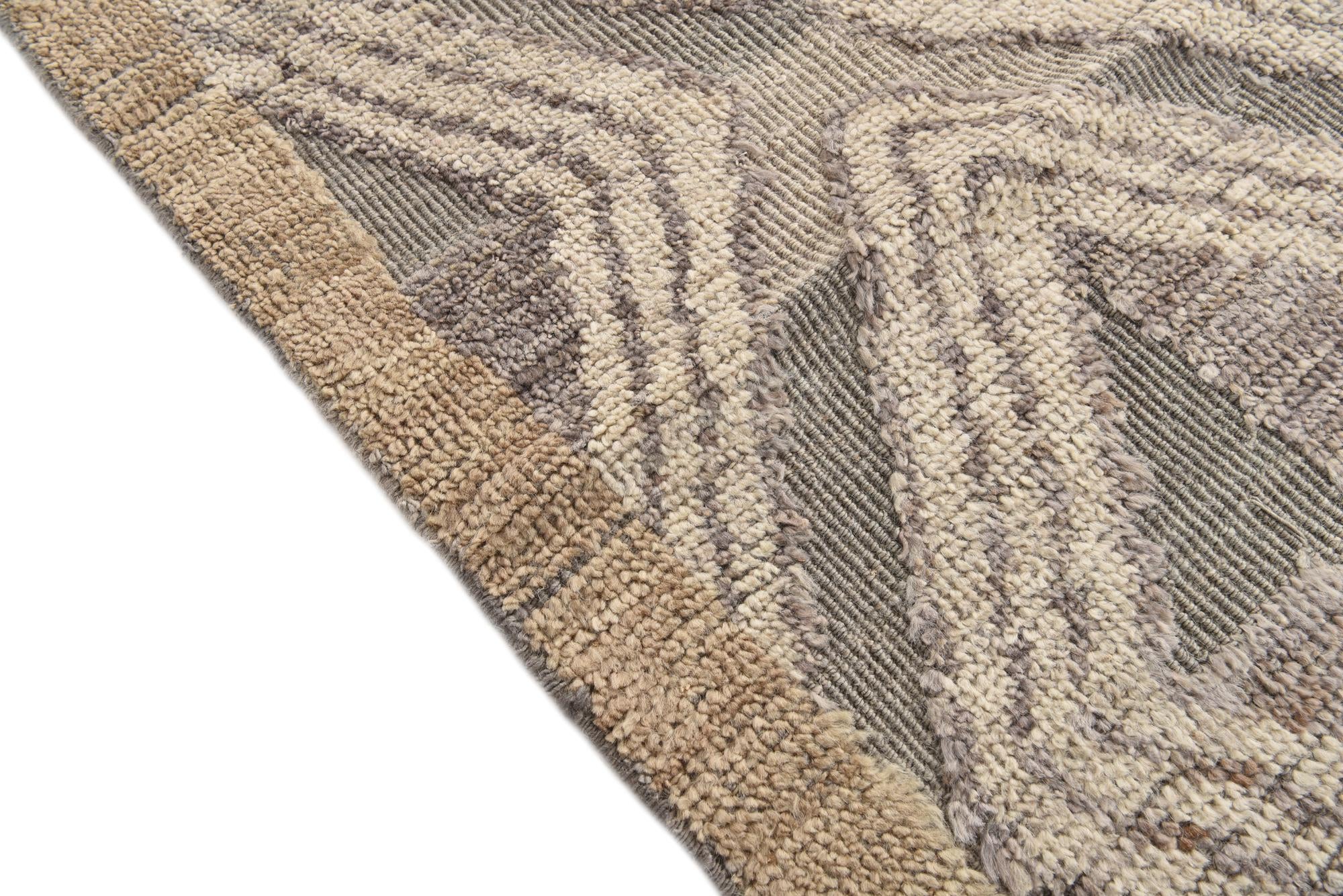 10' 2 x 14' 7 Hand Knotted Oushak Wool Rug