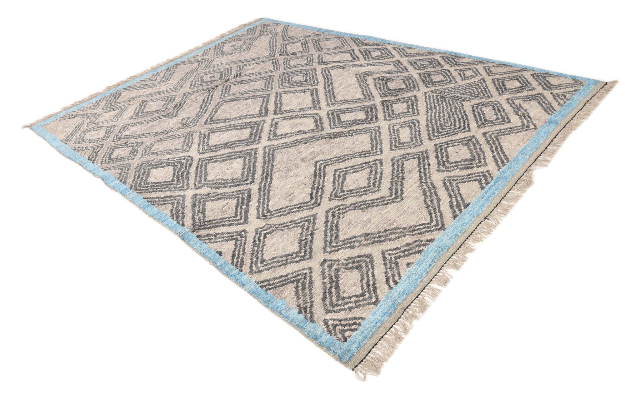8' x 10' 6 Hand Knotted Oushak Wool Rug