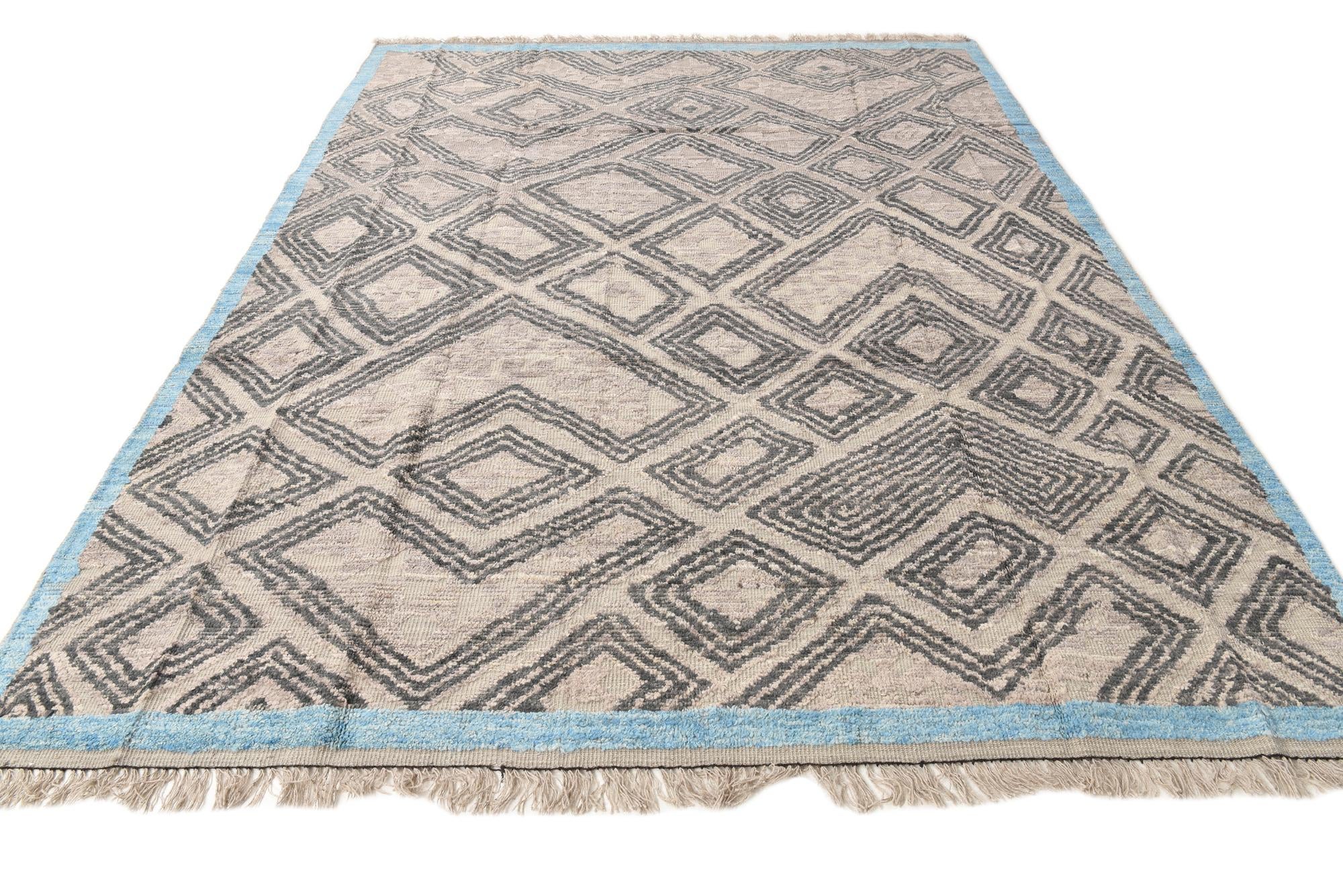 8' x 10' 6 Hand Knotted Oushak Wool Rug