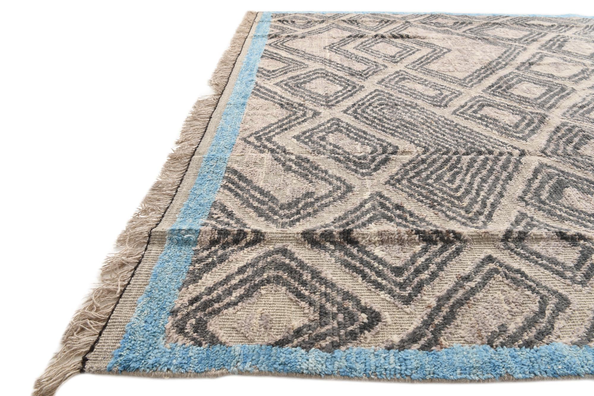 8' x 10' 6 Hand Knotted Oushak Wool Rug