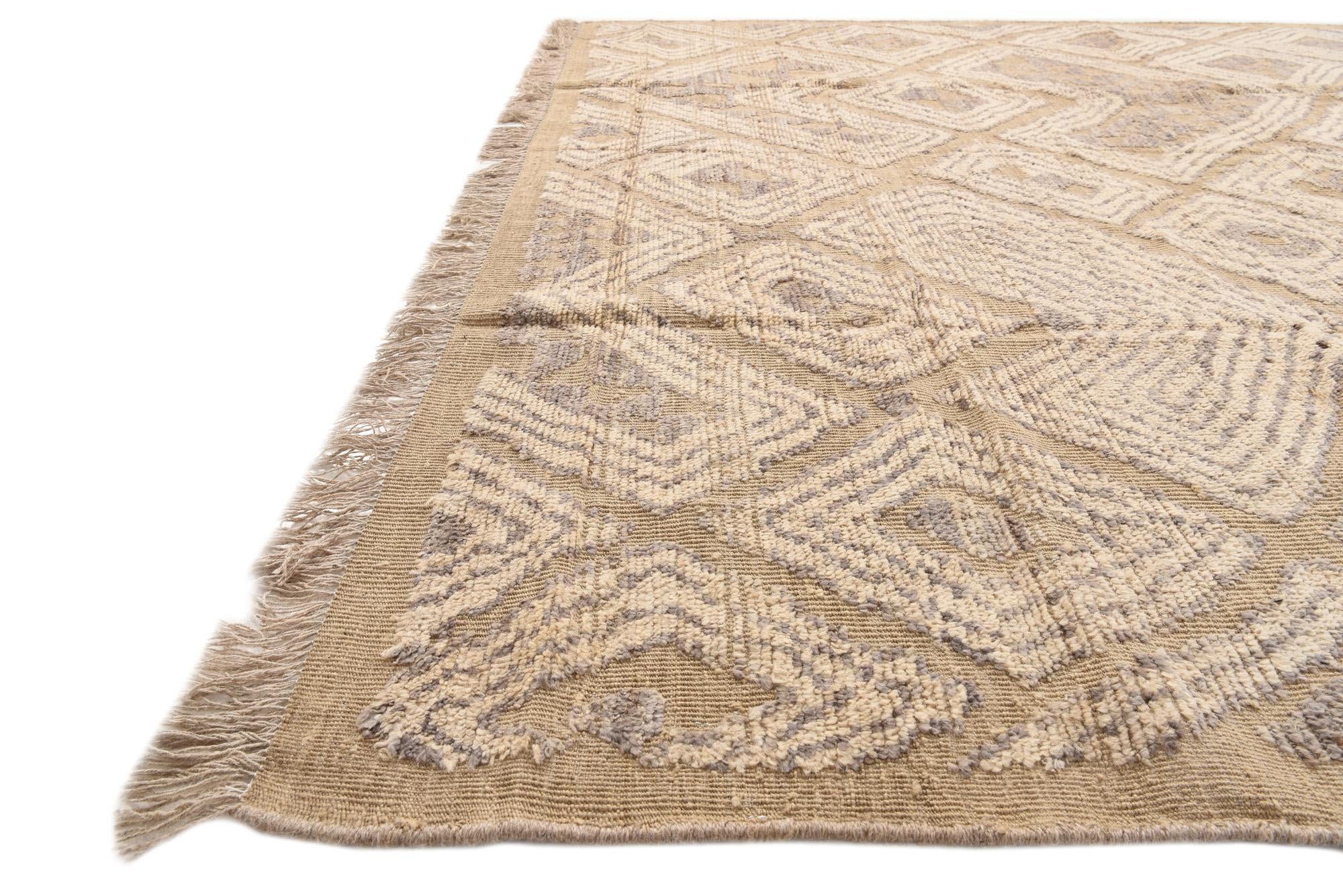 9' x 12' 4 Hand Knotted Oushak Wool Rug