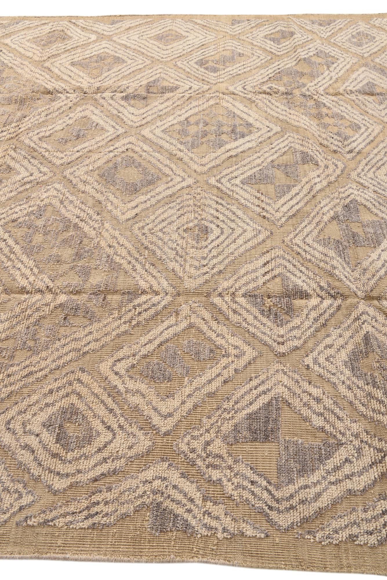 9' x 12' 4 Hand Knotted Oushak Wool Rug
