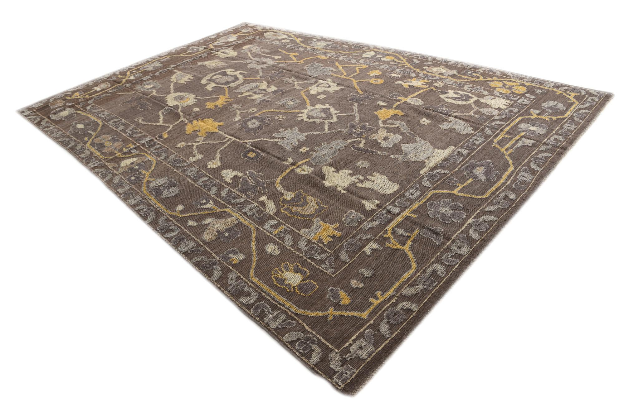 10' x 14' 5 Hand Knotted Oushak Wool Rug