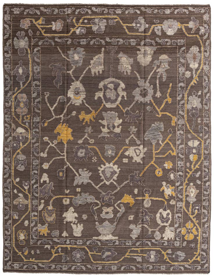 Detail image of 10' x 14' 5 Hand Knotted Oushak Wool Rug