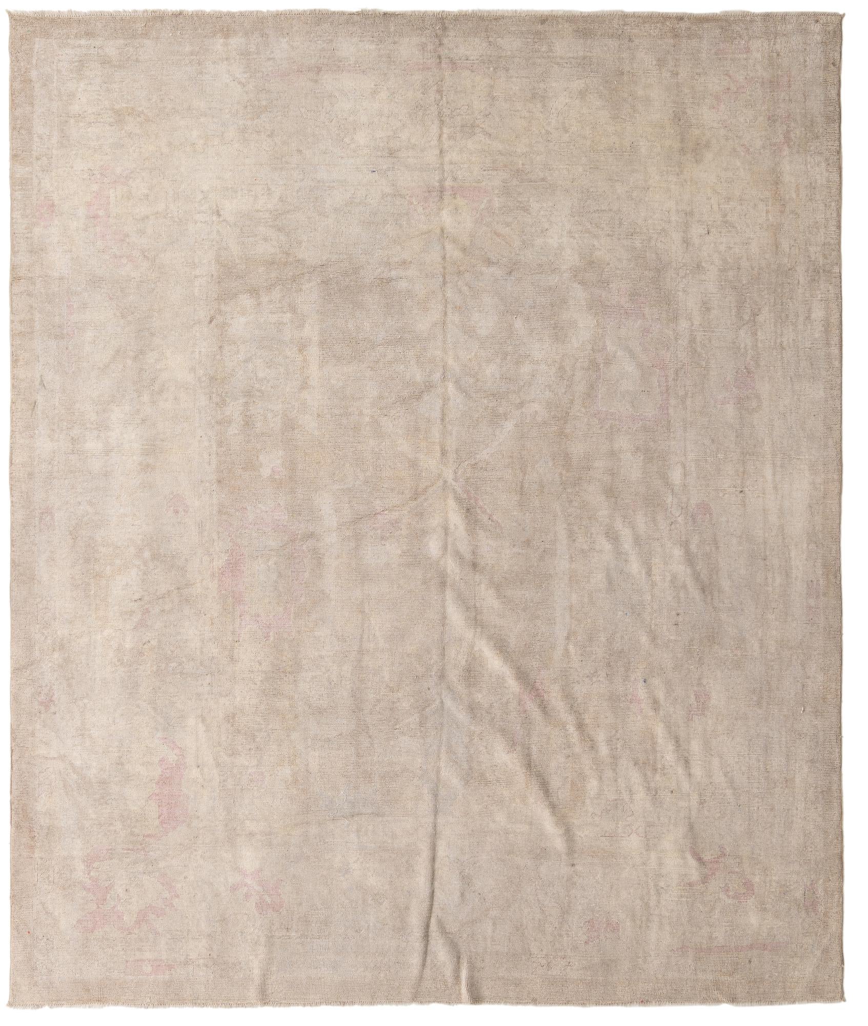 9' x 10' 10 Hand Knotted Oushak Wool Rug