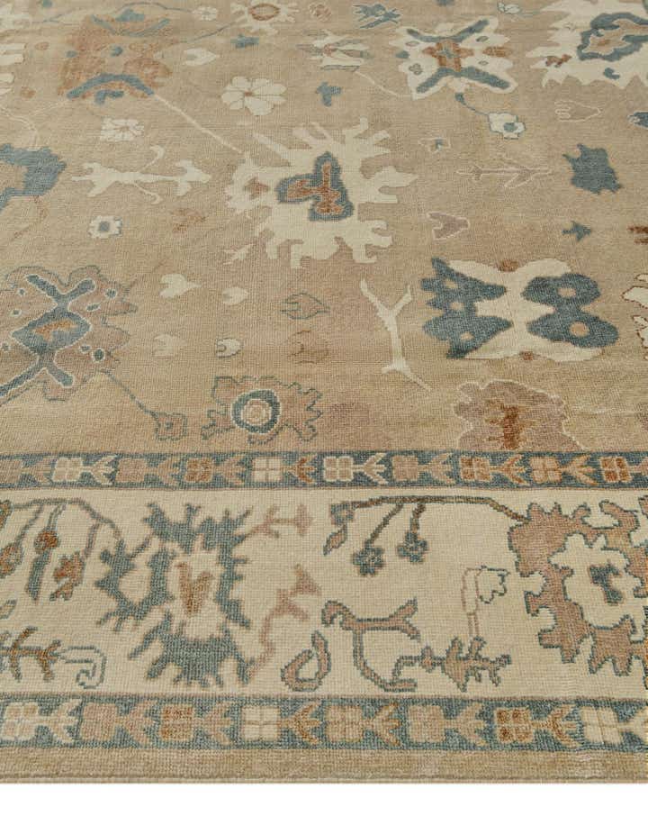 8' 7 x 9' 8 Hand Knotted Oushak Wool Rug