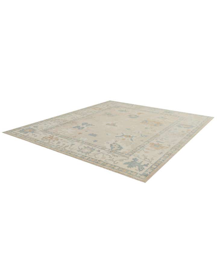 8' 7 x 9' 8 Hand Knotted Oushak Wool Rug